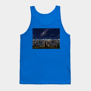 Curious Fox Watching Night City Tank Top